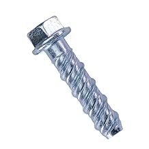 CONFAST LDC38134 3/8" x 1-3/4" Zinc Plated Large Diameter Concrete Screw for Anchoring to Masonry, Brick or Block 25 per Box