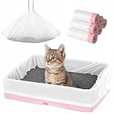 BOHUIZ 60 Count Litter Box Liners, Jumbo 36 x 18 Inches Drawstring Cat Litter Bags for Standard Litter Box, Jumbo Extra Thick Leak Proof Disposable Litter Bags Box Liners for Cat Pet Waste Litter Box