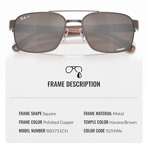 Ray-Ban RB3751CH CHROMANCE Square-Round Shaped Sunglasses for Men & Women with Official RAYBAN Eyewear Kit3
