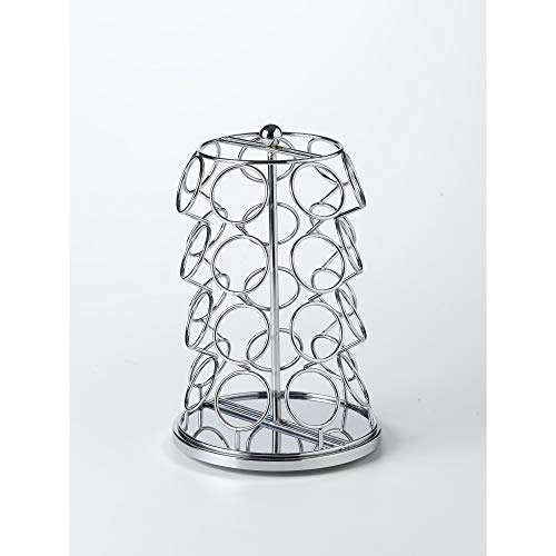 Nifty Coffee Pod Carousel – Compatible With K-Cups, 28 Pod Pack Storage, Spins 360-Degrees, Lazy Susan Platform, Modern Chrome Design, Home Or Office Kitchen Counter Organizer #TOP1