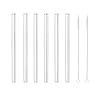 MIXIAO Glazen rietjes, 15 cm, transparant, 6 stuks, recht, herbruikbare glazen rietjes + 2 reinigingsborstels, gezonde…