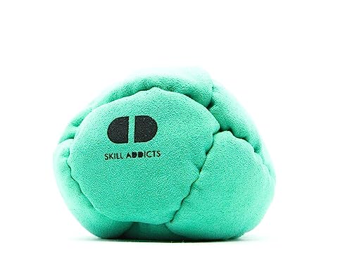 Skill Addicts Footbag - Türkis (Freistil Foot Bag für jedes Fähigkeitsniveau, Enthält einen Satz Hackysack-Aufkleber und eine App zum Erlernen von Tricks)