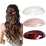 3 PCS Acetate Hair Barrette Large Vintage Hair Barrette for Women Prestige French Tortoise Shell Hair Clips Vintage Snap Hair clips Accessories Gifts for Thick Hair (Beige + Light Pink + Coffee)