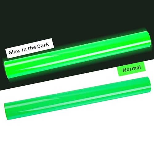 Image of HTVRONT 3D Puff Vinyl Heat Transfer - 10 inch x 6ft Glow in The Dark HTV Vinyl for T Shirts, Luminous Green Heat Transfer Vinyl Compatible with Cricut Cutting Machine (Luminous Green)