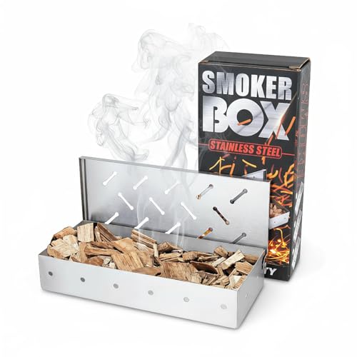 Smoker Box for Gas Grill,Wood Chip Stainless Steel Pellet Smoke
