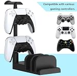 KAFRI Headphone and Controller Stand with USB A&C Charger, Desk Gaming Accessories Headset Holder with USB Charging Port and 2 AC Outlets, Switch/Phone Storage Organizer, Gamer Gift for Men Boyfriend