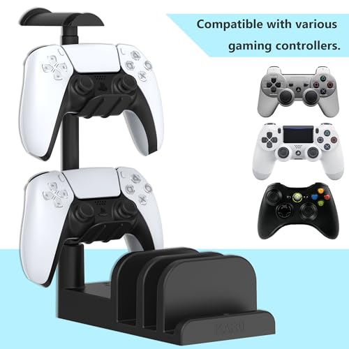 image for KAFRI Headphone and Controller Stand with USB A&C Charger, Desk Gaming