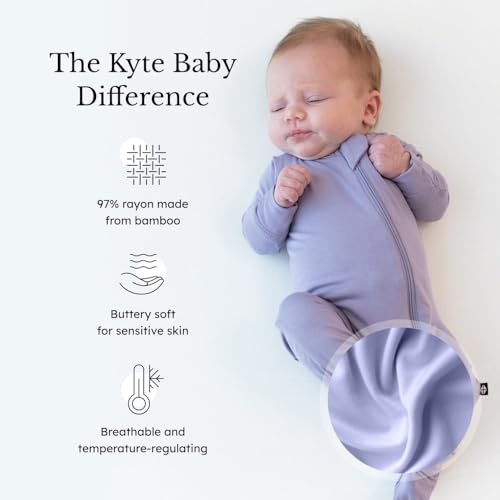 KYTE BABY Unisex Zipper Closure Footies, Rayon Made From Bamboo, 0-24 Months2