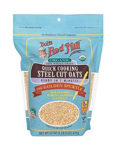 Bob's Red Mill Organic Quick Cooking Steel Cut Oats, 22 Oz (4 Pack)