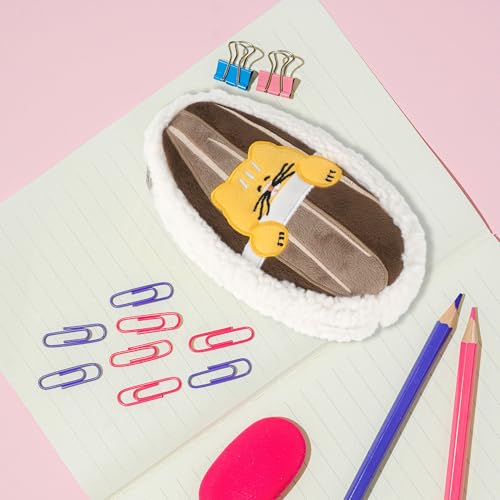 Image of Minache Women Sunflower Seeds Plush Stationery Pouch Pen Pencil Case Ladies Cosmetic Bag