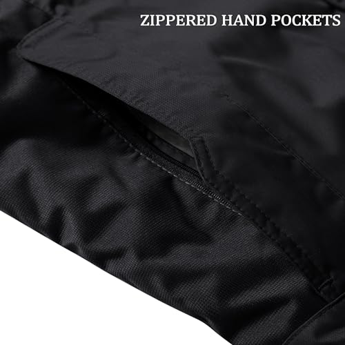 KEFITEVD Chaqueta de Esquí Impermeable de Invierno para Hombre Chaquetas de Snowboard de Lana Abrigo de Senderismo con Capucha Desmontable,Negro,M - imagen 6