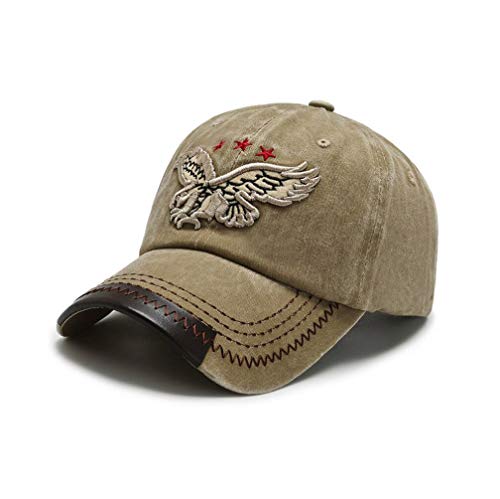 XibeiTrade Vintage Eagle Cotton Baseball Cap Women Men Sports Outdoor Casual Sun Hat (Khaki)