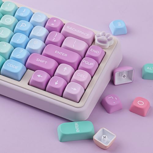 Juego de teclas PBT ISO arcoíris de 132 piezas para teclado mecánico e interruptores Cherry MX 4