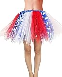 DMLBC Red White Blue Star Tutu Skirt for Women American Flag Tutu Skirt Adult USA Patriotic Costume Party Accessories