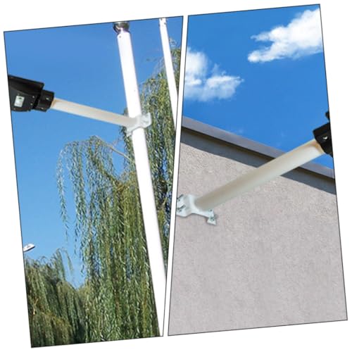 Poste de fijación de metal blanco con diseño estructural simple 4