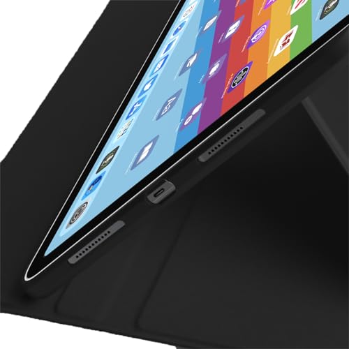 Image of Arctic Fox Smart Folio Rotating Cover Case for iPad Air 11 inch M3 /M2 2025 /2024, iPad Air 5th /4th Gen Case 10.9 Inch, 360 Degree Rotation Protective Stand Cover Clear Back (Black)