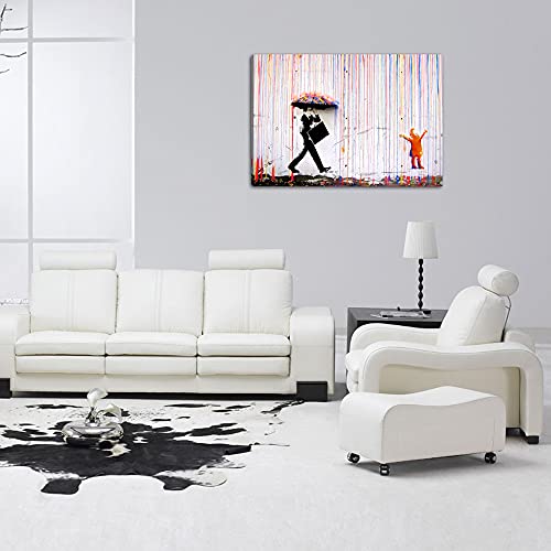 Quadro Moderno Banksy - Pioggia di colori - Vari