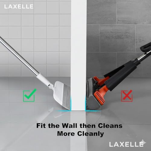 Image of ExtraCharm Floor Wiper Mop with Silicone Squeegee for Tile Marble Glass Walls Mirrors and Floors, Bathroom and Carpet Cleaning, Squeeze Sponge Wiper for Wet and Dry Use