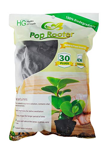 Pop Rooter Organic Plant Starter Replacement for Rapid Hydroponics Seed Growing, 30 Cubes&12 Labels Pop Rooter Organic Plant Starter Replacement for Rapid Hydroponics Seed Growing, 30 Cubes&12 Labels