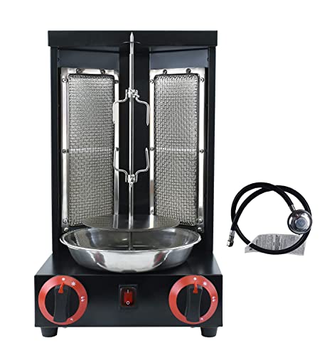 Homemade Shawarma Chicken Grill gyro rotisserie machine Countertop Rotisserie doner kebab machine gas Vertical Rotisserie Propane Turkey Grill Doner Kebab Broiler with 2 Burners