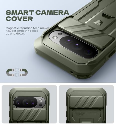 Coque Google Pixel 10 Pro XL Dexnor antichoc vert militaire avec protège-écran - 3