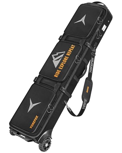 YOREPEK Ski & Snowboard Bag with Wheels, Upgraded All-Terrain Large Wheels, Extendable 160–175cm...