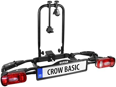 EUFAB 11569 bagażnik rowerowy CROW BASIC, nadaje się do rowerów elektrycznych, częściowo zmontowany, na 2 rowery, na hak holowniczy