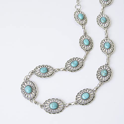 appuivbt Western Turquoises Chain Belt for Women Waist Chain Belt Belly Chain for Dress Body Chain Jewelry4