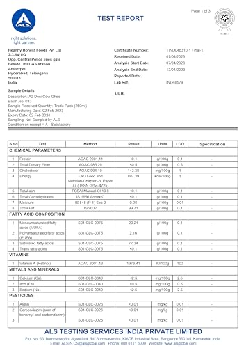 Image of Jivika Premium A2 Gir Cow Ghee 1Ltr|A2 Milk Tested|Vedic Bilona Method|Lab Tested|Pure Desi Cow Ghee|Hand Churned Two-Way Direction|Churned From Curd|Pure Ghee|Danedar|Glass Jar,1.1 Kilograms