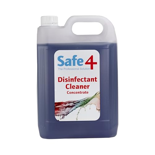 Safe4 Professional Disinfectant Concentrate - Enhanced Formulation UK Manufactured for Effective Virus & Bacteria Protection in Professional & Animal Care Settings (5L Lavender)