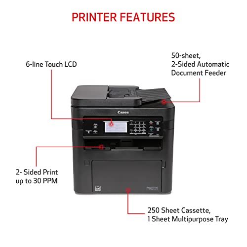 Image of Canon imageCLASS MF269dw II - Monochrome, Duplex Wireless Laser Printer, All-in-One with Scanner, Copier, Fax, Auto Document Feeder, Mobile Ready, 30 PPM, Black