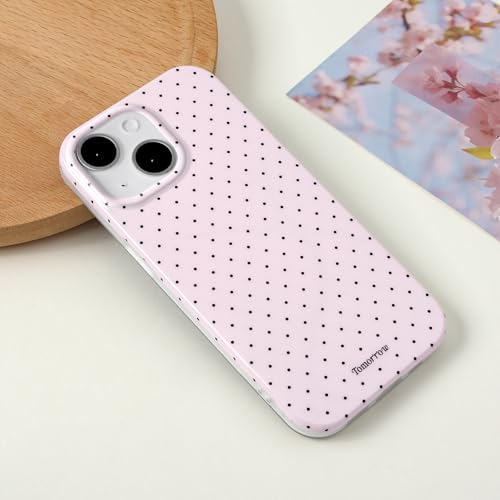 inewateri Compatible with iPhone 13/14 Case with Cute Fashion Polka Dot Aesthetics Design Simple Cases for Soft TPU Slim Protection Cover-Pink Black by inewateri - Used condition - Image 4