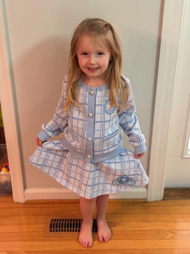 Image of Disney Frozen Elsa Minnie Princess Girl Outfit Knit Top & Tweed Skirt Set 2-13Y