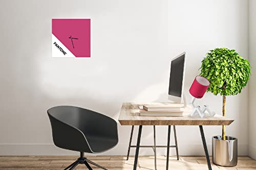 Pantone by Homemania Homemania Double Wall Clock for Living Room Kitchen Office 40 x 0.15 x 40 cm Pink White Black Metal - Image 2