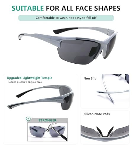 Image of Eyekepper Bifocal Sunglasses for Women Men, Rectangular Frame