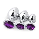 3pcs Set Extra Large Huge Metal Trainer Set Training Ball Beads Plug Advanced Toy Anales Beads Stainless Steel Training Set for Women Men Couple KMFGV8A (Brown)