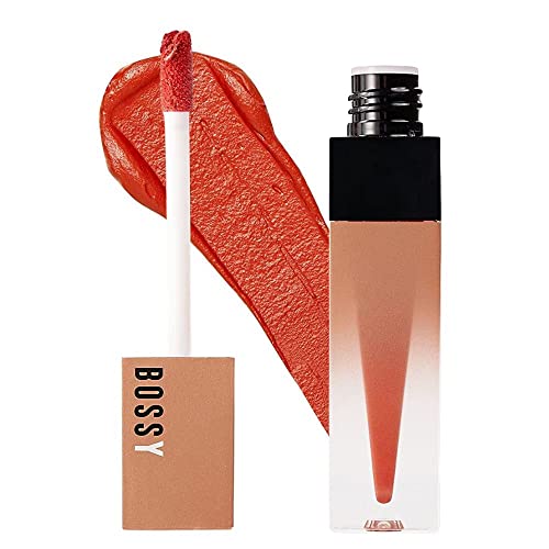 Bossy Cosmetics Liquid Lipstick For Women, Vegan, Hydrating, Long Lasting, Matte Lip Stick For Healthy & Full Lips, Paraben, Mineral Oil And Cruelty Free (Wisdom - Iridescent Orange Color) #TOP27