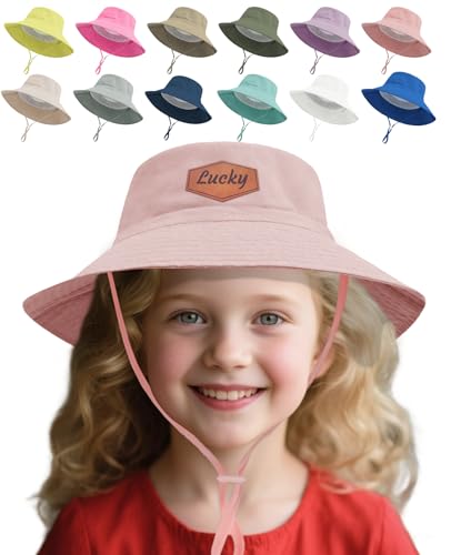 Personalized Baby Bucket Hat Custom Sun Hat for Kids Toddlers with Name UPF 50+ Sun Protection Wide Brim Bucket Hat for Boys Girls Multicolor
