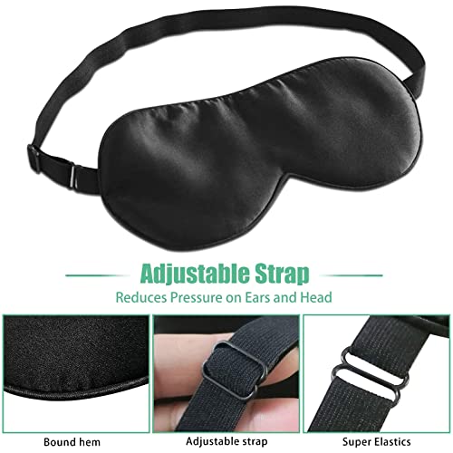 Silk Sleep Mask, 2 Pack 100% Real Natural Pure Silk Eye Mask with Adjustable Strap, Eye Mask for Sleeping, BeeVines Eye… - Image 4
