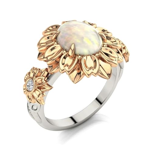 Bague fleur et pierre blanche, le cadeau de mariage idéal pour elle