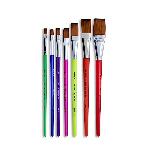Image of Camlin Champ Flast Brush Set - Pack of 7 (Multicolor)