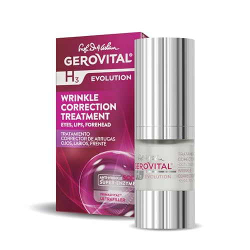 Gerovital H3 Evolution Sérum antiarrugas Contorno Ojos, Labios, Frente con Ácido Hialurónico, Atenúa Arrugas Profundas, de Expresión, Mejora la Elasticidad y la Firmeza de la Piel, 15 ml