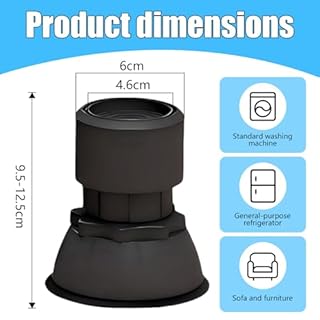 piedini per lavatrice, 4 Pezzi Piedini Antivibrazione Impilabili, Antiscivolo Universale Piedini Gommine, Frigorifero e Ammortizzatori Lavatrice, per Lavatrici e Asciugatrici