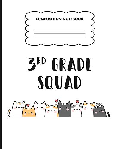 Composition Notebook 3rd grade Squad: Back to School primary composition notebook for kids Wide Ruled copy book for elementary kids school supplies student teacher daily creative writing journal image 3