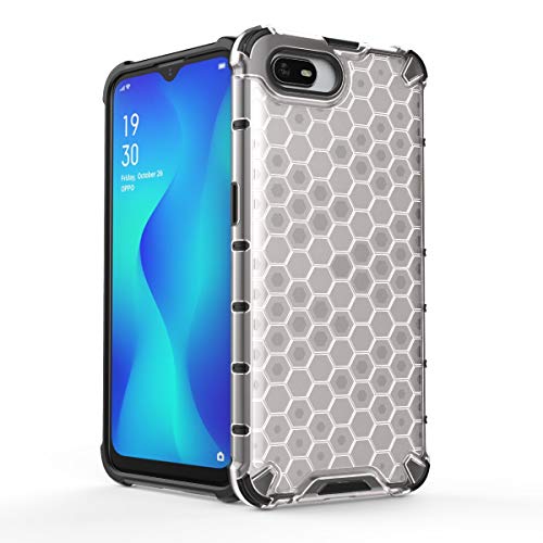 Image of Glasgow | for Realme C2 Honeycomb Pattern Back Case Cover for Realme C2 with 4 Bumper Corners and Military Grade Protection - Transparent