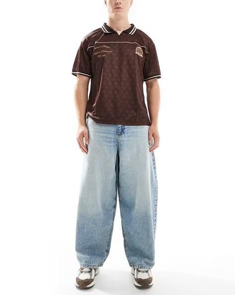 Image of M Q Denim Men Loose Fit Denim Jeans | Whisker Spray | Mid Rise & Pure Cotton | Daily Casual Wear