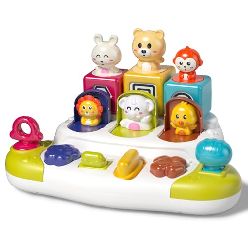 Image of DOLIVE Interactive Baby Pop up Animal Toys, Montessori Toy Cause and Effect for 1 Year Old Boys Girls, Early Learning for 9-12-18 Months Infant,Kids Gift Toy Age 1-2