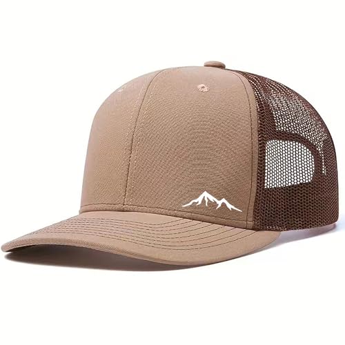 Image of Mountains Trucker Hat Snapback For Men Adjustable Mesh Outdoor Baseball Cap