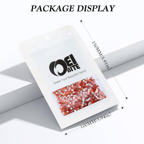 Image of Hyacinth Flatback Rhinestones, Glass Rhinestones for Nail Art and Craft, Glue Fix, Loose Crystal Gemstones(Orange, SS10, 2880pcs, 2.7-2.8mm)