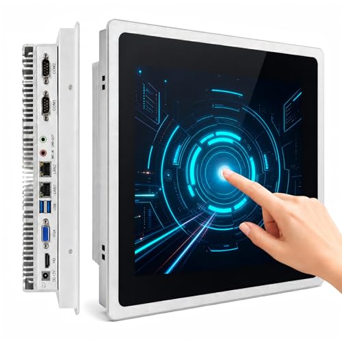 Image of Industrial All-in-One Panel PC, 10 Point Capacitive Touch Screen Computer, i5-7200U, 8GB RAM, 256GB Storage, 2xUSB3.0, HD, VGA, 5xRS232, 1RS485, 2xLAN, Windows 10, 12.1 Inches